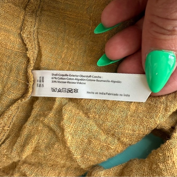 Free People One Yellow Asymmetrical Long Sleeve Open Blouse Women’s S - Picture 15 of 15